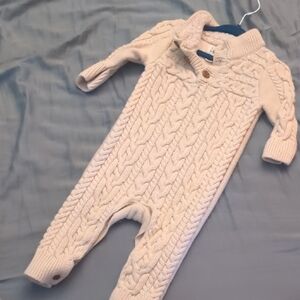 GAP Cream Cable Knit Baby Bodysuit